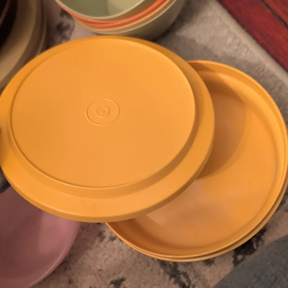 Colorful Vintage Plastic Kitchenware Set